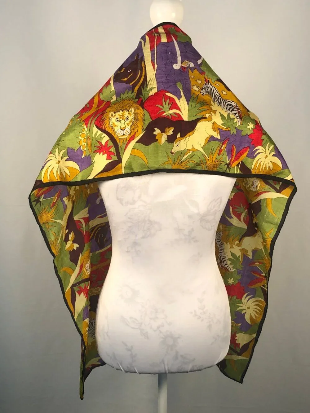 Vintage Safari Animal Print Scarf 69 x 11 1/4 | Resort Glamour